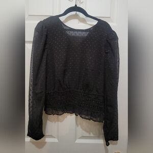 Express Elegant Black Sheer Blouse